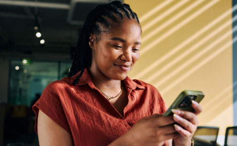 A woman using a smartphone